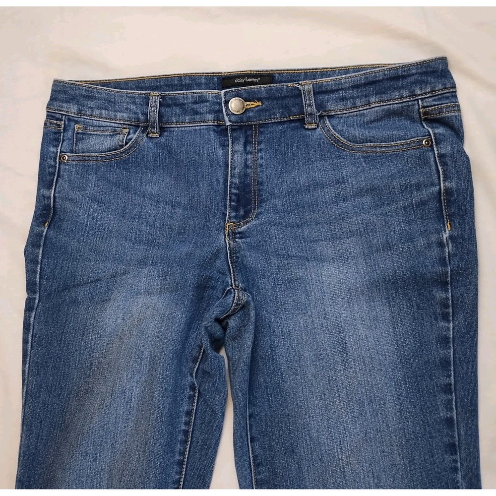 Daisy Fuentes Women's Size 10 Denim 5 Pocket Stretch Blue Jeans Straight Leg - Picture 3 of 12